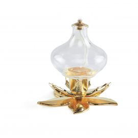 Lampka oliwna szklana z podstawą kwiat (5)