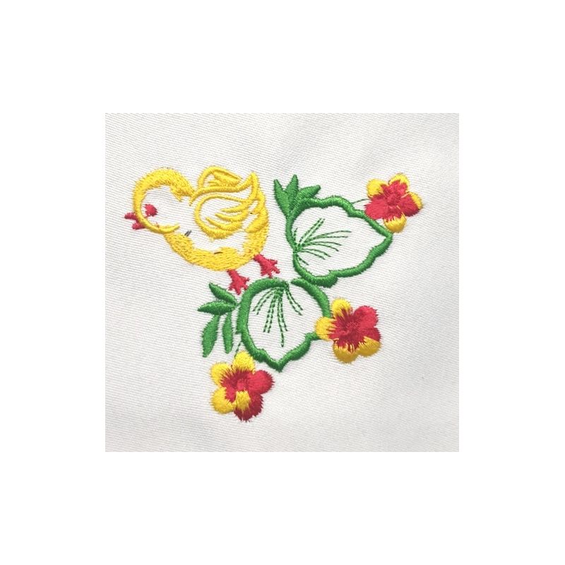 Serweta haftowana - Kurczaczek z kwiatkami 37x37 cm