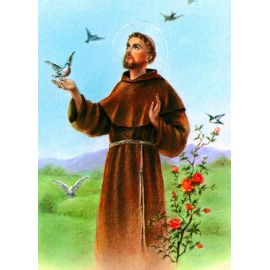 Święty Franciszek - Ikona dwustronna z modlitwą format A5