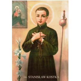 Święty Stanisław Kostka - Ikona dwustronna z modlitwą format A5