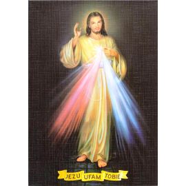 Jezu Ufam Tobie - Ikona dwustronna z modlitwą format A5
