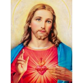 Serce Jezusa - Ikona dwustronna z Aktem poświęcenia format A4