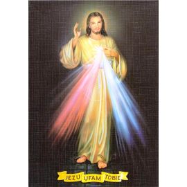 Jezu Ufam Tobie - Ikona dwustronna z modlitwą format A4