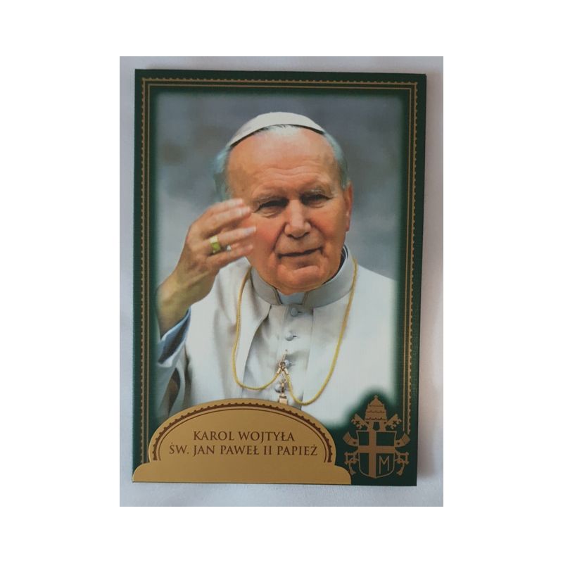 Święty Jan Paweł II Papież - Ikona dwustronna z modlitwą format A5