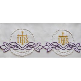 Obrus ołtarzowy haftowany - Krzyż IHS (71)