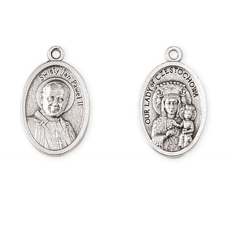 Medalik metalowy MB Częstochowska, św. Jan Paweł II