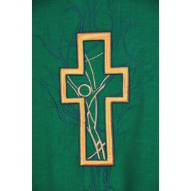 Ornat haftowany zielony  - krzyż (10)