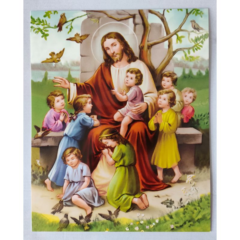 Jezus z dziećmi - Obraz do oprawienia format (20x25)