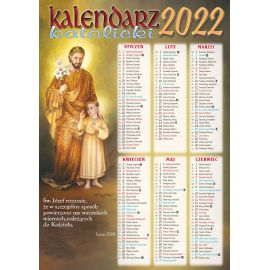 Kalendarz katolicki św. Józef - B4 na 2022 rok
