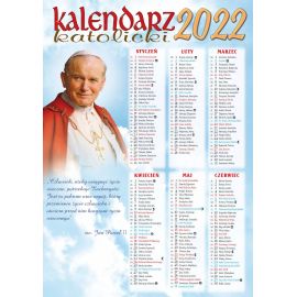 Kalendarz katolicki z Janem Pawłem II i kardynałem Wyszyńskim - B4 na 2022 rok
