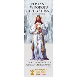 Baner na Rok Duszpasterski 2021/2022 "Posłani w pokoju Chrystusa" 75x200 cm (3)