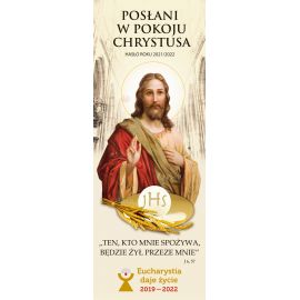 Baner na Rok Duszpasterski 2021/2022 "Posłani w pokoju Chrystusa" 75x200 cm (4)