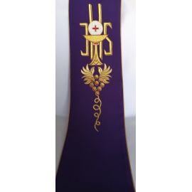 Szarfa, sygnatura, uchwyt do dzwonka fiolet