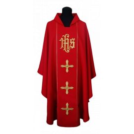 Ornat haftowany IHS + Krzyż - kolory liturgiczne