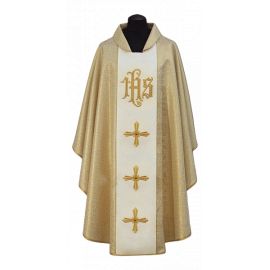 Ornat haftowany IHS + Krzyż - kolory liturgiczne