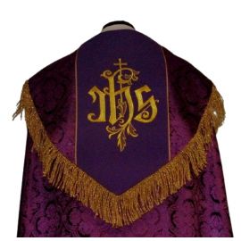 Kapa haftowana - IHS (kolory liturgiczne) - rozeta
