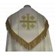 Kapa haftowana - Krzyż Jerozolimski biała - rozeta (3)