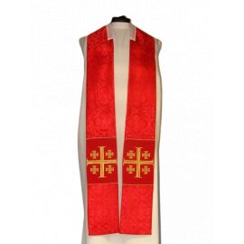Kapa haftowana - Krzyż Jerozolimski czerwona - rozeta (3)