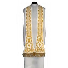 Ornat rzymski biały haftowany motyw eucharystyczny, aksamit (73)