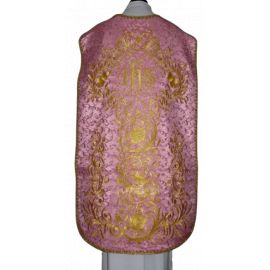 Ornat rzymski różowy haftowany IHS (69)