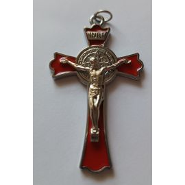 Krzyżyk św. Benedykta czerwony 3,5 x 6 cm
