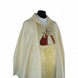 Ornat gotycki haftowany - Święty Jan Paweł II