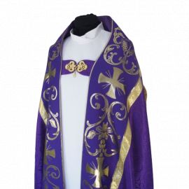 Kapa rzymska, kolory liturgiczne - tkanina żakard (10)