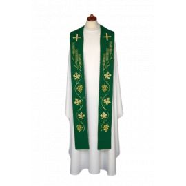 Stuła haftowana do koncelebry - kolory liturgiczne, bogaty haft (1)