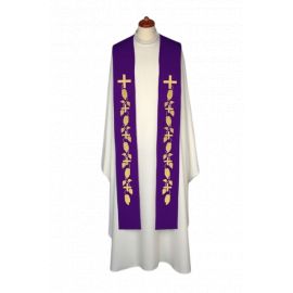Stuła haftowana - kolory liturgiczne, bogaty haft (10)