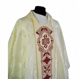 Ornat gotycki, materiał żakard, ecru (61)