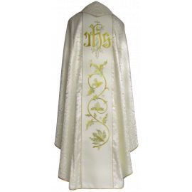 Ornat haftowany Święty Charbel - materiał ecru rozeta