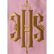 Ornat haftowany z symbolem IHS- różowy (H5)