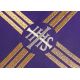 Ornat haftowany Krzyż z symbolem IHS- fiolet (H7)