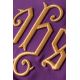Ornat haftowany z symbolem IHS winogrona - fioletowy (H13)