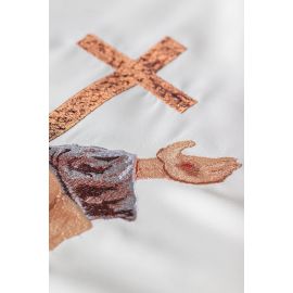 Ornat zdobiony franciszkańskim krzyżem TAU - ecru