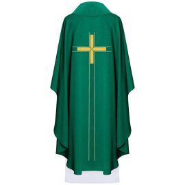 Ornat haftowany z krzyżem - zielony (H73)