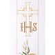 Ornat haftowany z symbolem IHS, Krzyża i winogron - ecru (H107)