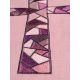 Ornat haftowany z symbolem krzyża - różowy (H122)