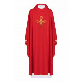 Ornat haftowany z symbolem krzyża - czerwony (H125)