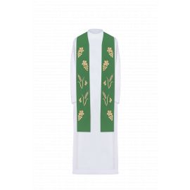 Stuła kapłańska haftowana zielona (8H)