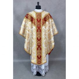 Ornat semi-gotycki bogato zdobiony - tkanina brokatowa (1K)