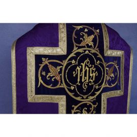 Ornat rzymski IHS - kolory liturgiczne, żakard (34)