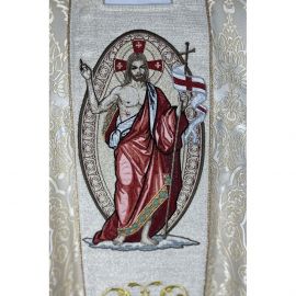 Ornat gotycki, haftowany Jezus zmartwychwstały (13K)
