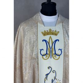 Ornat gotycki haftowany, motyw maryjny (14K)