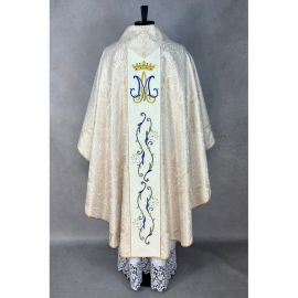 Ornat gotycki haftowany, motyw maryjny (14K)
