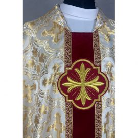 Ornat gotycki biało-złoty, haftowany (35K)
