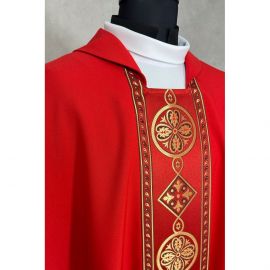 Ornat gotycki czerwony, pas tkany (46K)