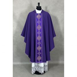 Ornat gotycki fioletowy, pas tkany (48K)