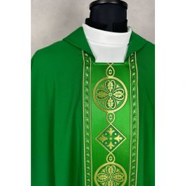 Ornat gotycki zielony, pas tkany (49K)