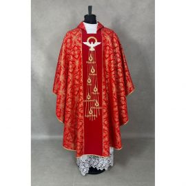 Ornat gotycki haftowany, czerwony (bierzmowanie) - Duch Święty (52K)